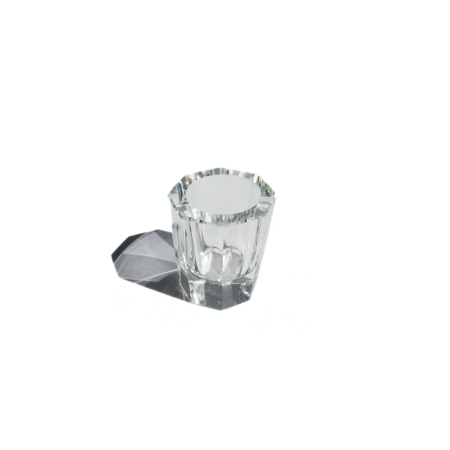 Glass cup used in lash lift services for mixing tint and oxidant