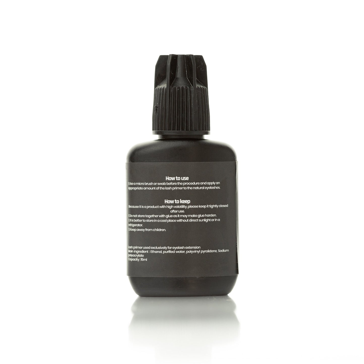 Lash primer to be used on the natural lashes during a lash extension appointment to improve retention
