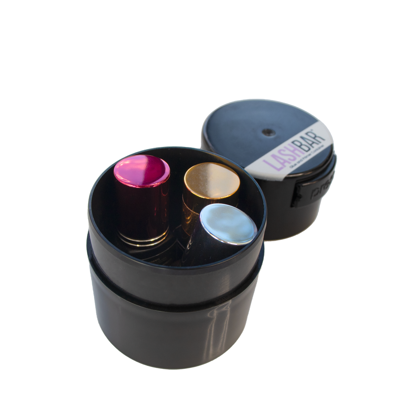 Glue storage container with 3 bottles of lash glue